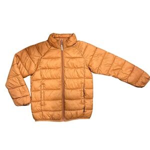 POLARN O PYRET Kids Puffer Jacket Orange Lightweight Zip Up Size 134 8-9 YRS